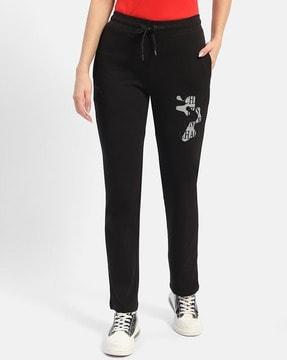 women straight track pants with insert pockets