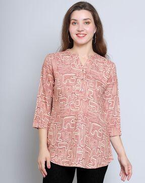 women straight tunic with v-neck