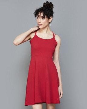 women strappy a-line dress