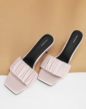 women strappy block-heeled sandals