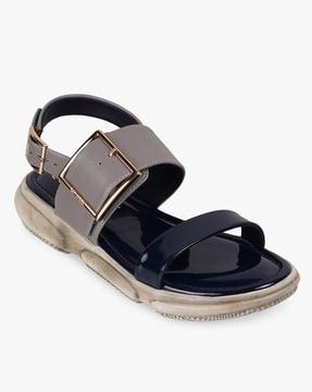 women strappy flat sandals with buckle