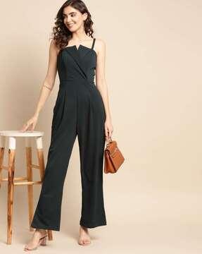 women strappy jumpsuit with insert pockets