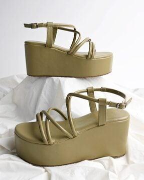 women strappy platform heels