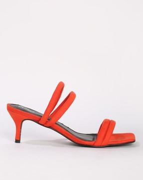 women strappy slip-on heels