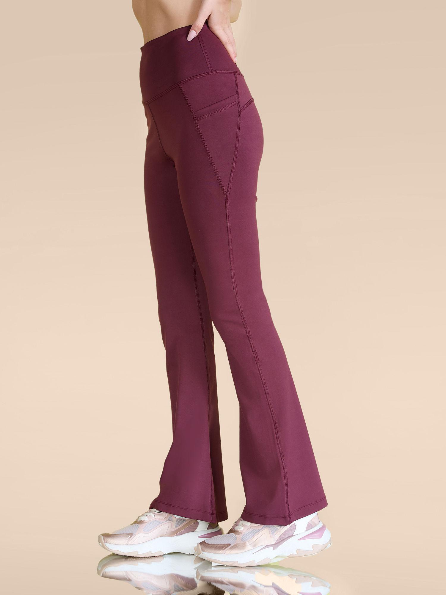 women stretchable flared pants with pockets