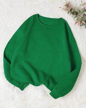 women stretchable regular fit sweatshirt