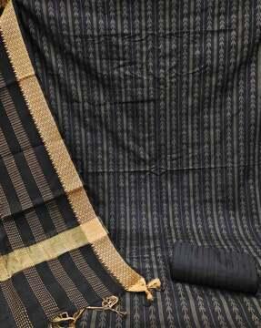 women striped 3-piece dress material