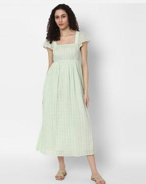 women striped a-line dress