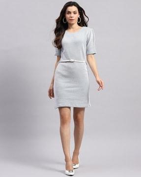 women striped a-line dress