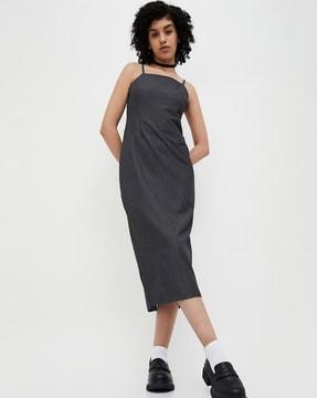 women striped a-line dress