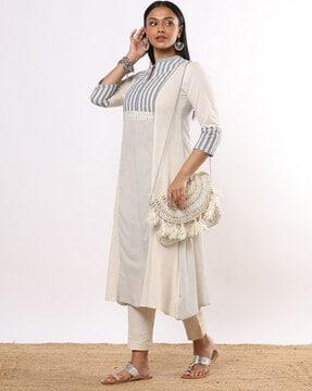 women striped a-line kurta