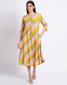 women striped a-line kurta