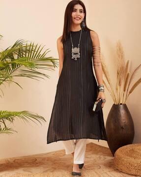 women striped a-line kurta