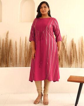 women striped a-line kurta