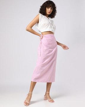 women striped a-line skirt