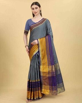 women striped art silk saree