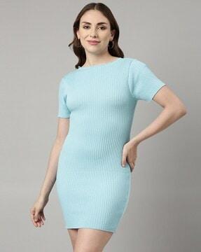 women striped bodycon dress