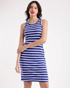 women striped bodycon dress