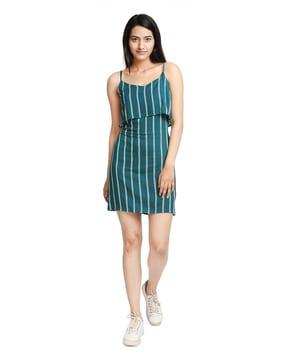 women striped bodycon dress