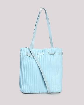 women striped buckle bag