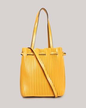 women striped buckle bag