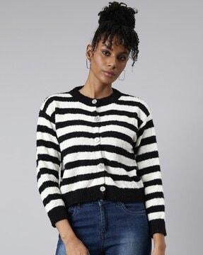 women striped cardigan