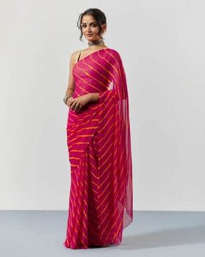 women striped chiffon saree