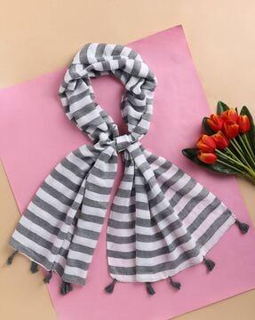 women striped chiffon stole