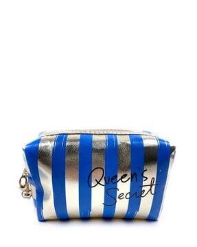 women striped cosmetic pouch
