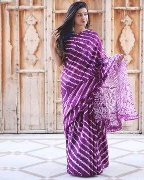 women striped cotton saree