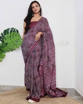 women striped cotton saree