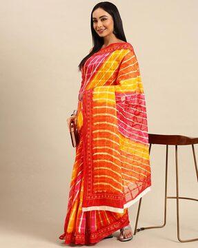 women striped cotton saree