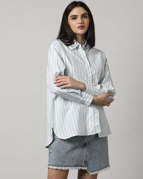 women striped cotton shirt