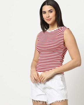 women striped crew-neck t-shirt