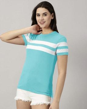 women striped crew-neck t-shirt