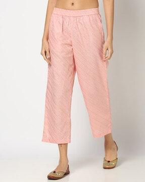 women striped cropped pants