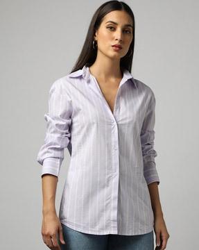 women striped fitted shirt