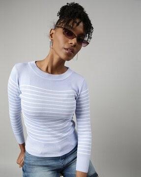 women striped fitted top