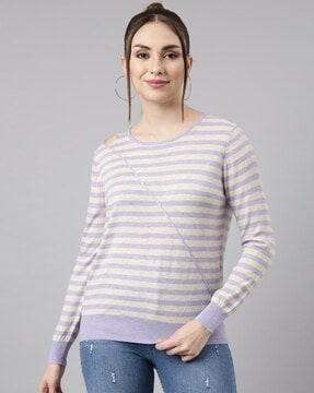 women striped fitted top