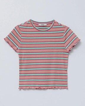 women striped fitted top
