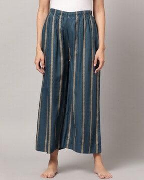 women striped flared pants