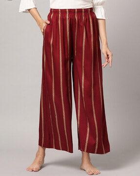 women striped flared pants