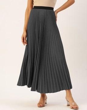 women striped flared skirt