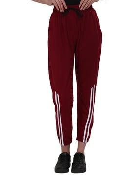 women striped joggers with insert pockets