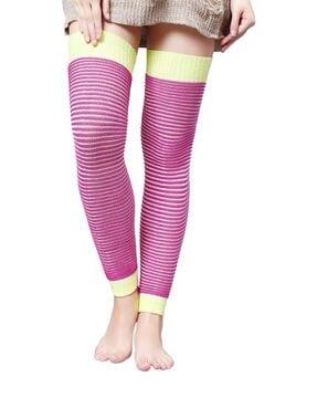 women striped knee-high stockings