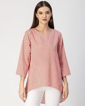 women striped loose fit top