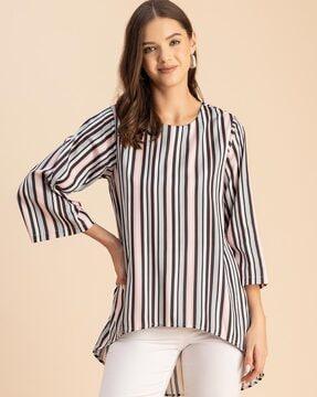 women striped loose fit top