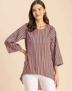 women striped loose fit top