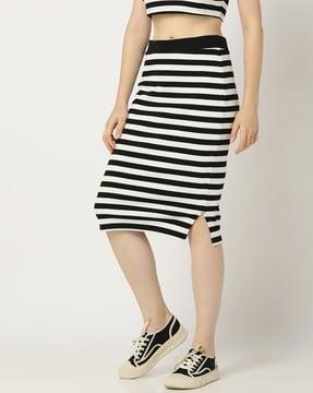 women striped pencil skirt