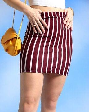 women striped pencil skirt